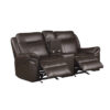 8206BRW Seating-Aram Collection 2pc Set: Sofa, Love