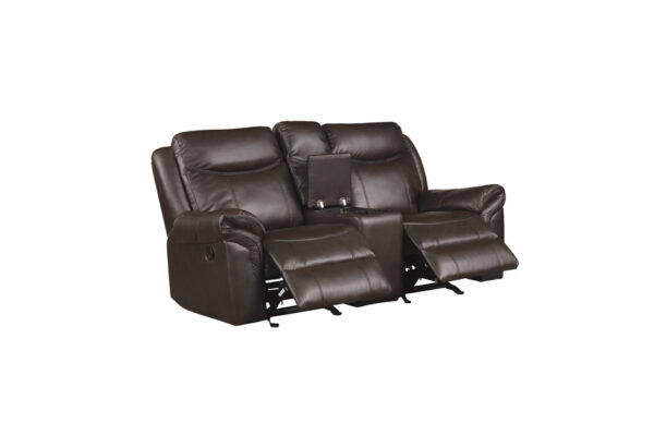 8206BRW Seating-Aram Collection 2pc Set: Sofa, Love