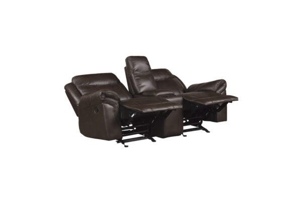 8206BRW Seating-Aram Collection 2pc Set: Sofa, Love