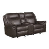 8206BRW Seating-Aram Collection 2pc Set: Sofa, Love
