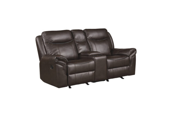 8206BRW Seating-Aram Collection 2pc Set: Sofa, Love