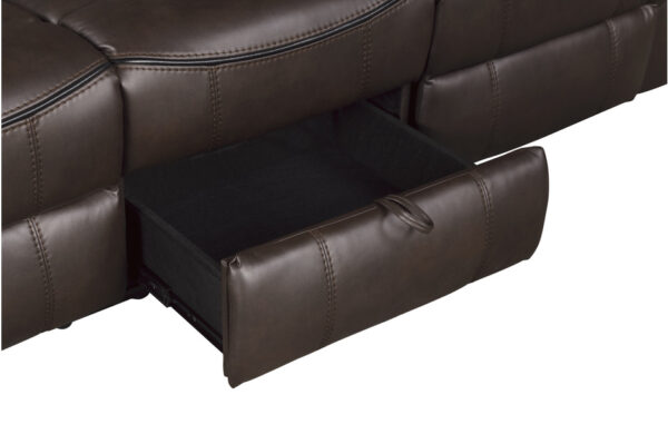 8206BRW Seating-Aram Collection 2pc Set: Sofa, Love