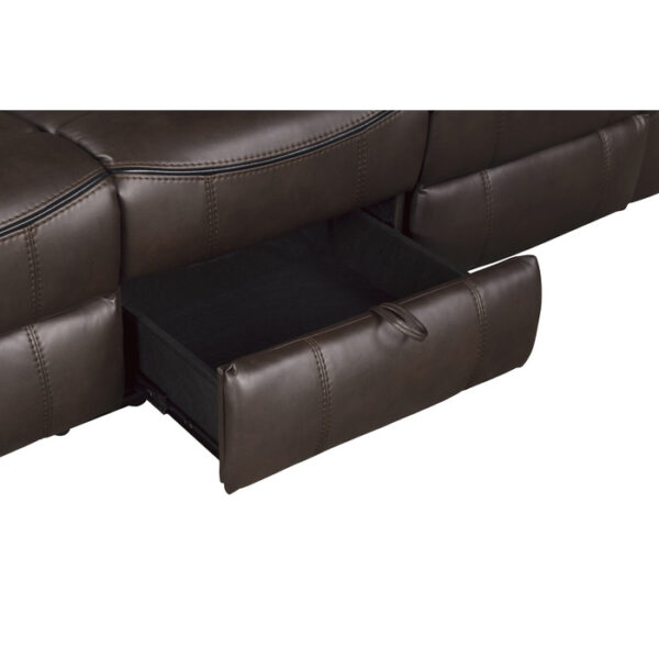 8206BRW-3 Double Reclining Sofa with C...