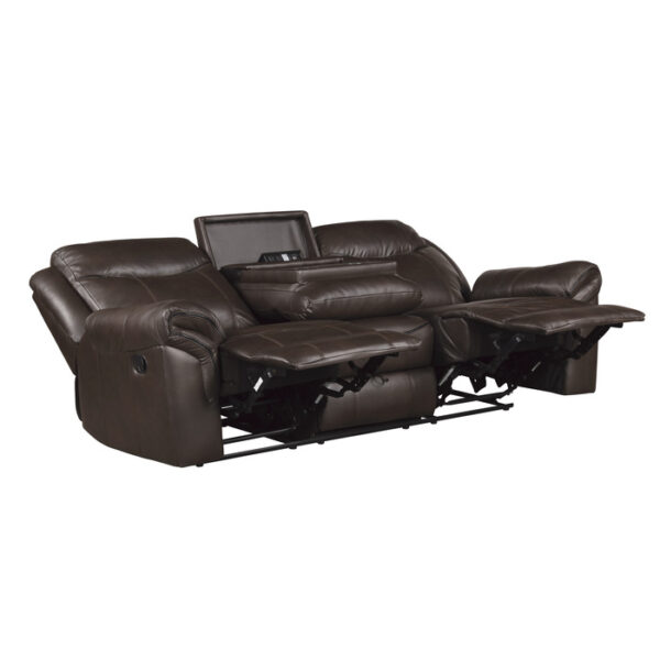 8206BRW-3 Double Reclining Sofa with C...