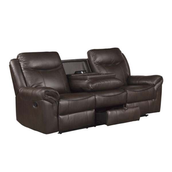8206BRW-3 Double Reclining Sofa with C...