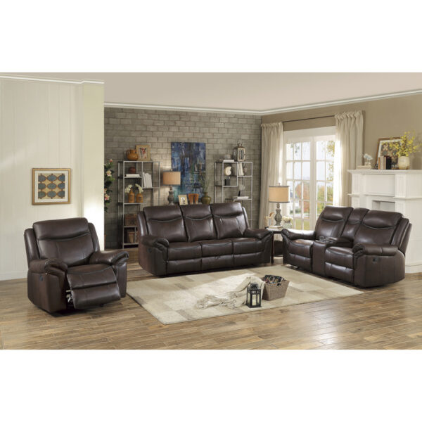 8206BRW-3 Double Reclining Sofa with C...