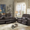 8206BRW Seating-Aram Collection 2pc Set: Sofa, Love