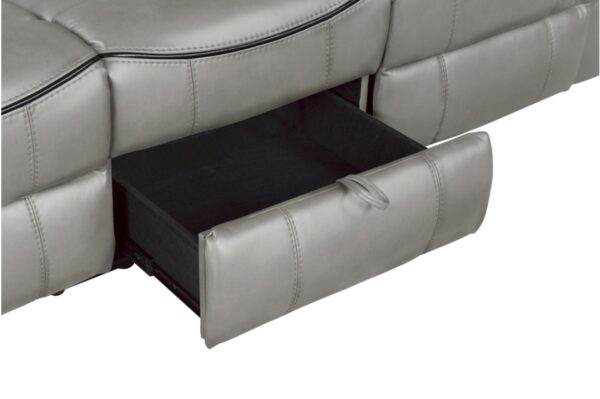 8206GRY Seating-Aram Collection 2pc Set: Sofa, Love