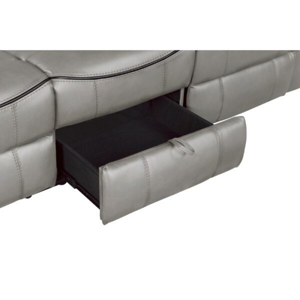 8206GRY-3 Double Reclining Sofa with C...