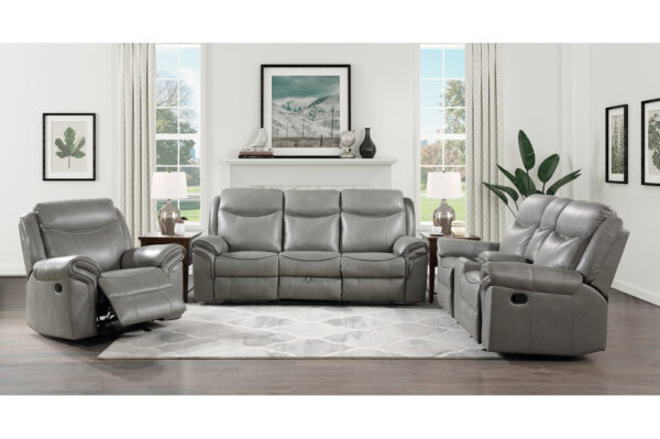 8206GRY Seating-Aram Collection 2pc Set: Sofa, Love