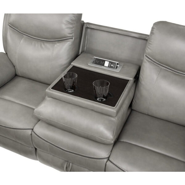 8206GRY-3 Double Reclining Sofa with C...