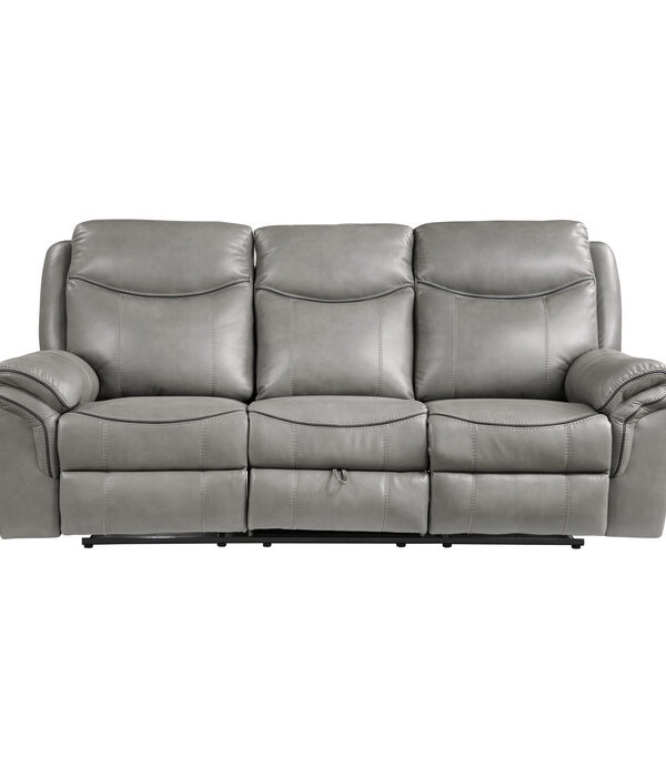 8206GRY-3 Double Reclining Sofa with C...