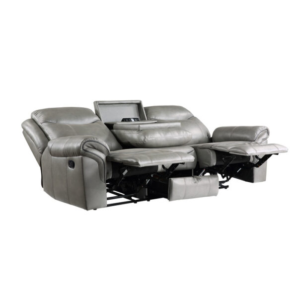 8206GRY-3 Double Reclining Sofa with C...