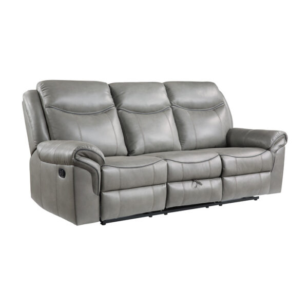 8206GRY-3 Double Reclining Sofa with C...