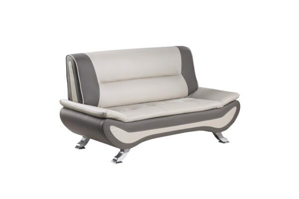 8219BEG Seating-Veloce Collection 2pc Set: Sofa, Love
