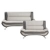 8219BEG Seating-Veloce Collection 2pc Set: Sofa, Love