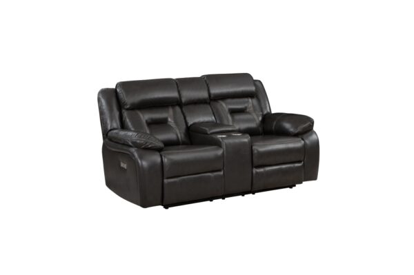 8229NDG-PW Seating-Amite Collection 2pc Set: Sofa, Love (Power)