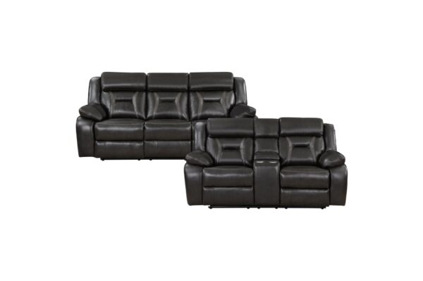 8229NDG-PW Seating-Amite Collection 2pc Set: Sofa, Love (Power)