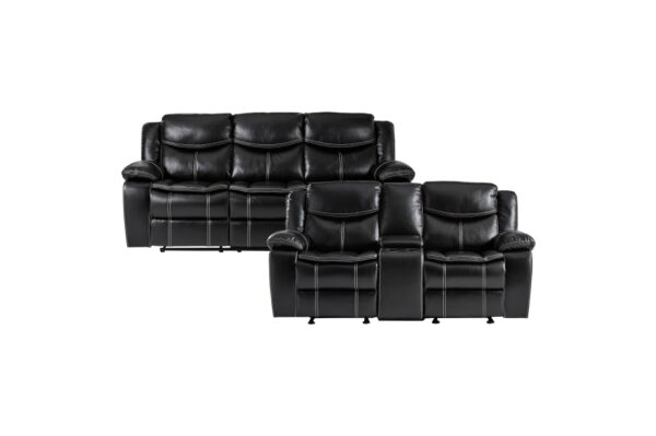 8230BLK Seating-Bastrop Collection 2pc Set: Sofa, Love