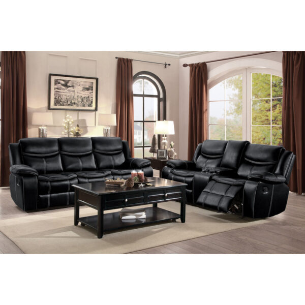 8230BLK-3 Double Reclining Sofa