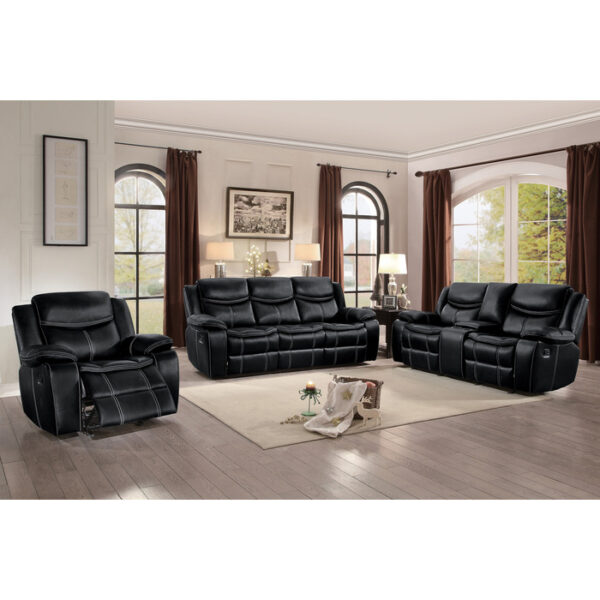 8230BLK-3 Double Reclining Sofa