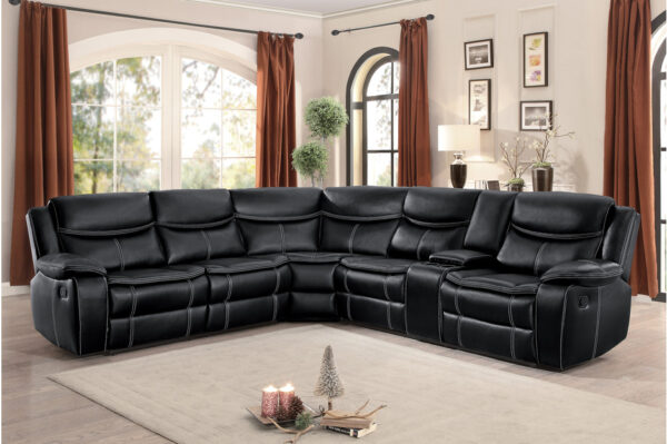 8230BLK-SC Seating-Bastrop Collection 3-Piece Sectional with Right...