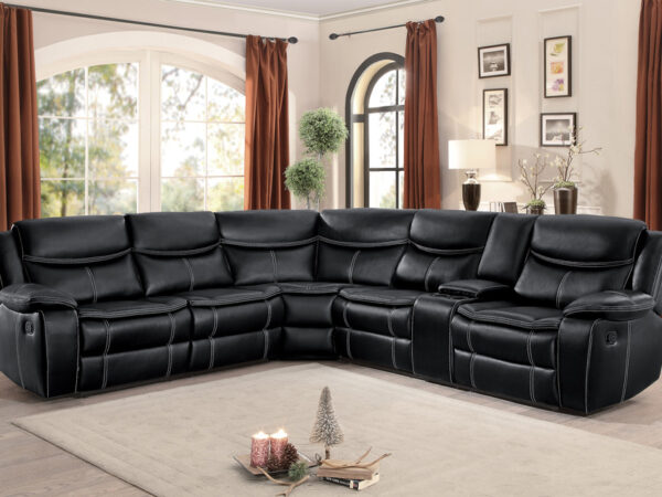 8230BLK-SC Seating-Bastrop Collection 3-Piece Sectional with Right...