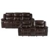 8230BRW Seating-Bastrop Collection 2pc Set: Sofa, Love