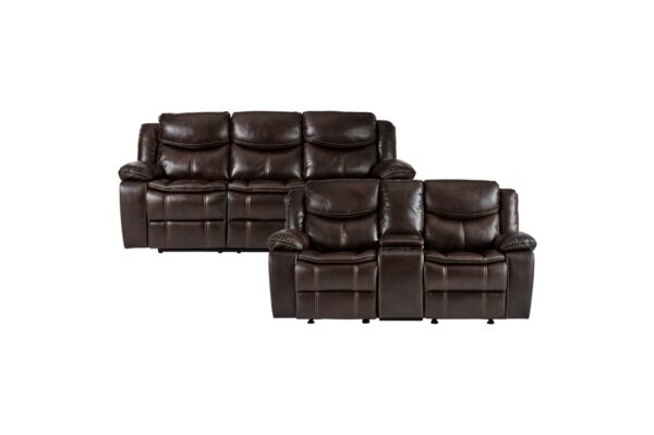 8230BRW Seating-Bastrop Collection 2pc Set: Sofa, Love