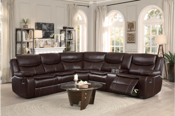 8230BRW-SC Seating-Bastrop Collection 3-Piece Sectional with Right...