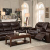 8230BRW Seating-Bastrop Collection 2pc Set: Sofa, Love