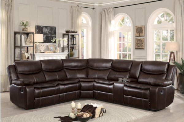 8230BRW-SC Seating-Bastrop Collection 3-Piece Sectional with Right...