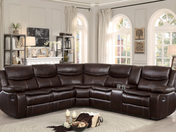 8230BRW-SC Seating-Bastrop Collection 3-Piece Sectional with Right...