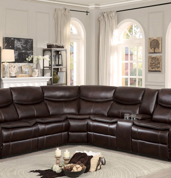 8230BRW-SC Seating-Bastrop Collection 3-Piece Sectional with Right...