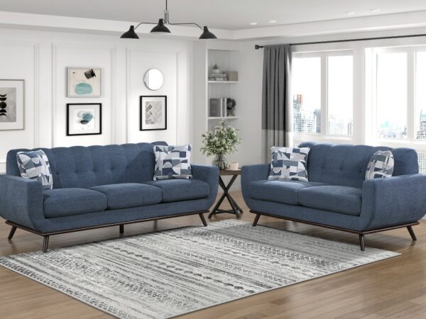 8341BL Seating-Everton Collection 2pc Set: Sofa, Love