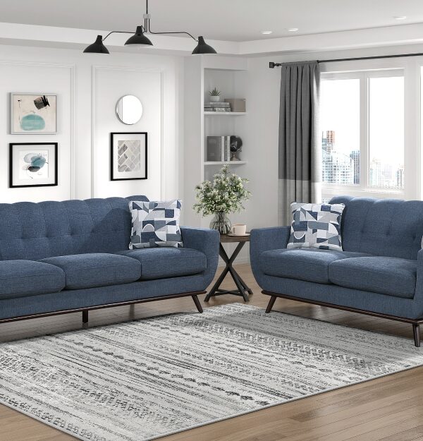 8341BL Seating-Everton Collection 2pc Set: Sofa, Love