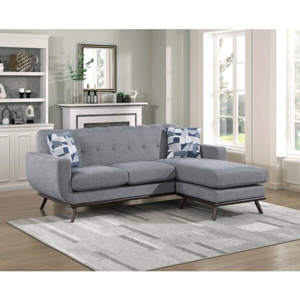 8341GY-3SCRV Reversible Sofa Chaise
