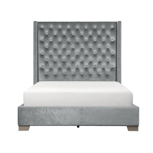 HE-SH228GRY-1  UPHL VELVET QN HB, GRAY
