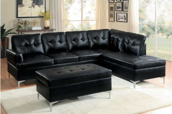 8378BLK Seating-Barrington Collection 2-Piece Sectional with Right...
