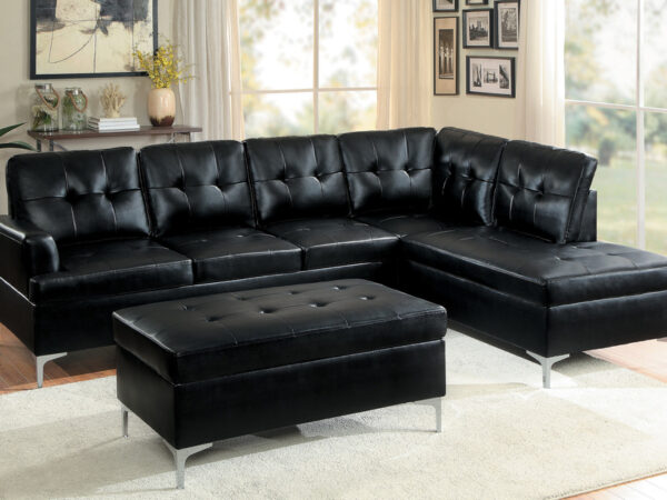 8378BLK Seating-Barrington Collection 2-Piece Sectional with Right...