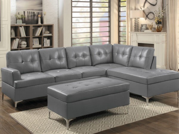 8378GRY Seating-Barrington Collection 2-Piece Sectional with Right...