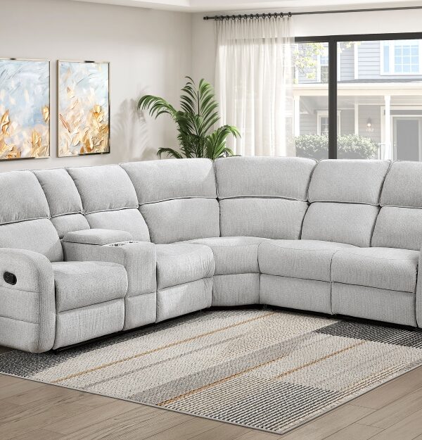 8406GY Seating-Thorne Collection 3-Piece Reclining Sectional ...
