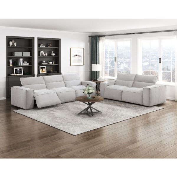 8414GRY-3PWH* Power Double Reclining Sofa ...