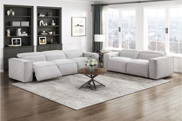 8414GRY Seating- Collection 2pc Set: Sofa, Love