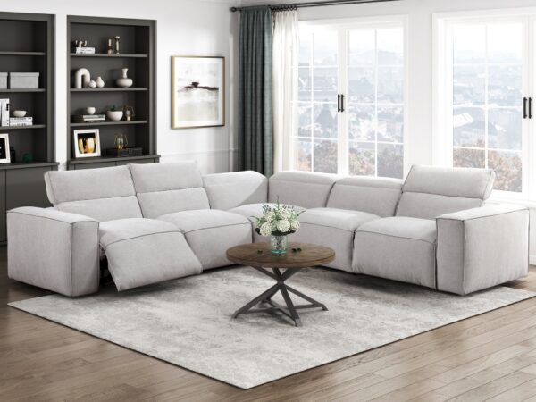 8414GRY-SC Seating- Collection 5-Piece Modular Power Reclin...