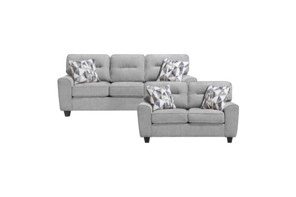 8416GY Seating-Bennett Collection 2pc Set: Sofa, Love