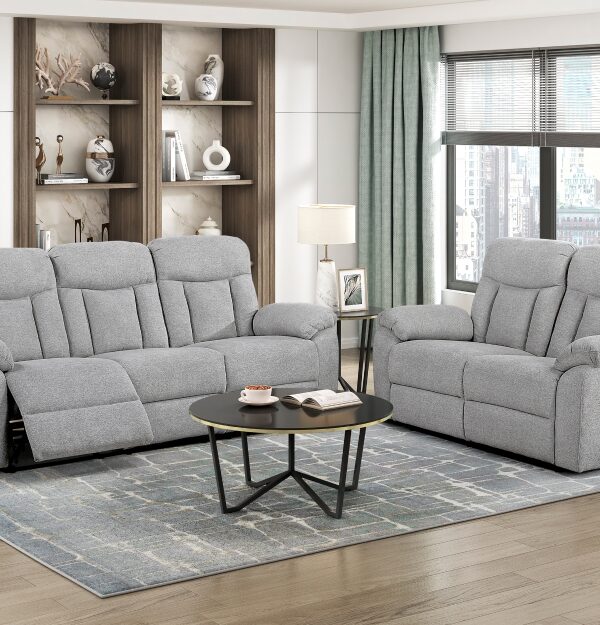 8440GRY Seating-Jules Collection 2pc Set: Sofa, Love