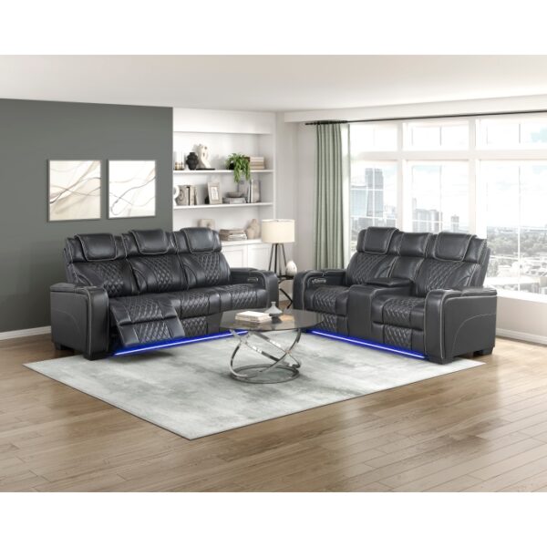 8449BK-3PWHM Power Double Reclining Sofa ...