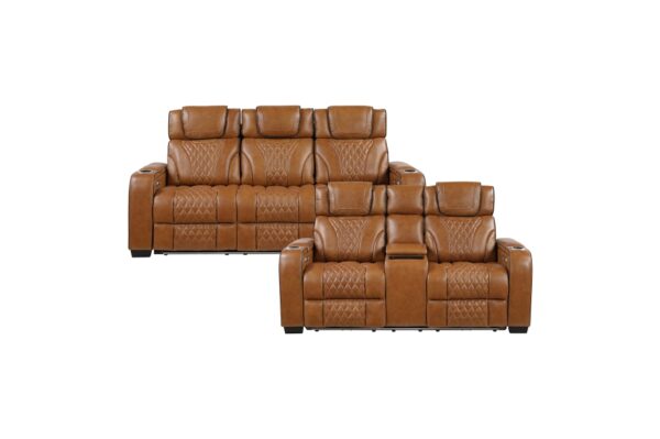 8449BR Seating- Collection 2pc Set: Sofa, Love (Power)
