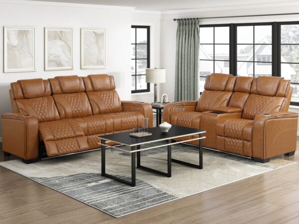 8449BR Seating- Collection 2pc Set: Sofa, Love (Power)